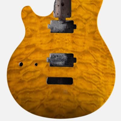 Yellow Tiger Maple Top Left Hand EVH Style Guitar Body image 1