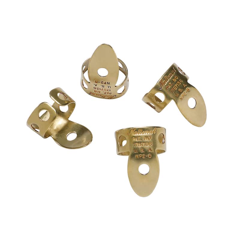 D'Addario NP2B-04 National Brass Finger Picks (4) image 1