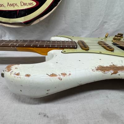 Fender USA Custom Shop Limited Edition White Lightning Stratocaster FR HSS 22 Guitar with COA + Case 2023 - Olympic White top / Candy Apple Red bottom / Rosewood fingerboard image 22