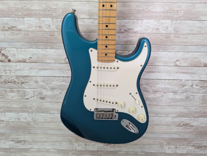 Used 1995 Fender American Standard Stratocaster with Matching Headstock, Maple Fretboard Ocean Turquoise image 1