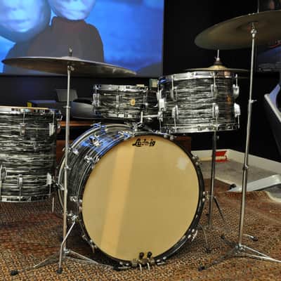 Ludwig Black Oyster Pearl Super Classic 1963-1964 image 2