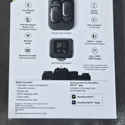 Shure MoveMic Two Receiver Kit Clip-On Microphone and Receiver image 11