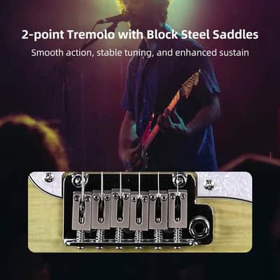 WINZZ Gravity PRO Series -WGS150 Solid Alder Body ST electric guitar With Roasted Maple Neck, HSS Pickups, Rosewood Fingerboard, D'Addario EXL120 Strings, Mini Double Locking Tremolo - Red image 6