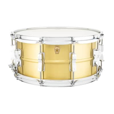Ludwig LB654BM Acro Brass 6.5x14" 10-Lug Snare Drum with P86C Strainer