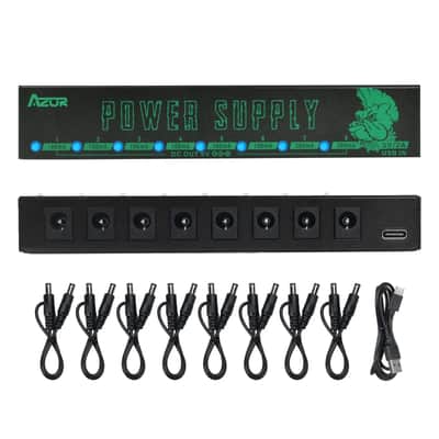 AZOR Effect Pedal Power Supply Mini Power Adapter 9V Output 8 Ways USB 5V Input image 6