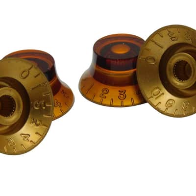 Amber Knobs Imperial Inch Top Hat Control Speed for USA Les Paul Electric Guitar image 5