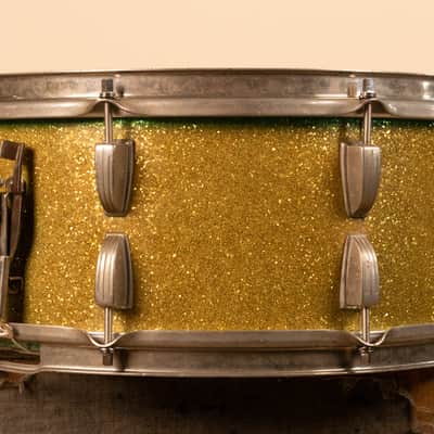 1959 Ludwig 6.5x15 Faded Green School Festival Snare Drum image 3