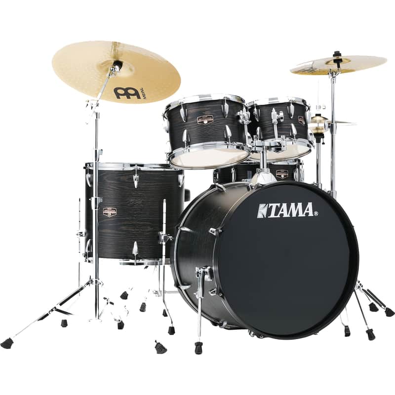Tama Imperialstar 5pc Kit w/Cymbals and Hardware - Black Oak Wrap image 1