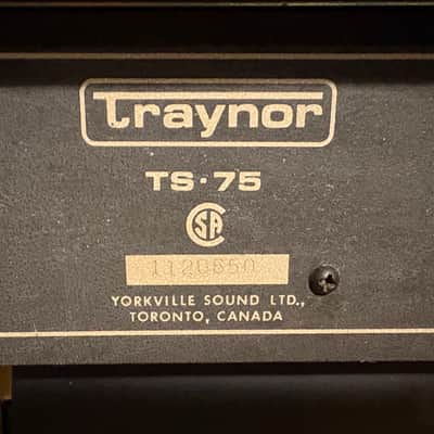 Traynor TS-75 Solid State Electric Guitar Combo Amplifier Early 80's - Black-Grey image 18