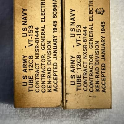 NOS Ken-Rad 12C8 Vacuum Tube set of (4) Circa-1960s-Glass image 1