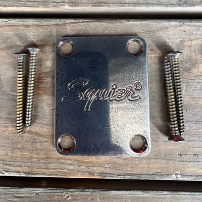 Real Life Relics Fender® Squire Replacement Aged Nickel Neck Plate With Screws   [B4] image 2