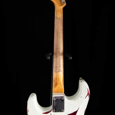 Fender Custom Shop 1960 Stratocaster Heavy Relic Olympic White Over Red Sparkle image 17