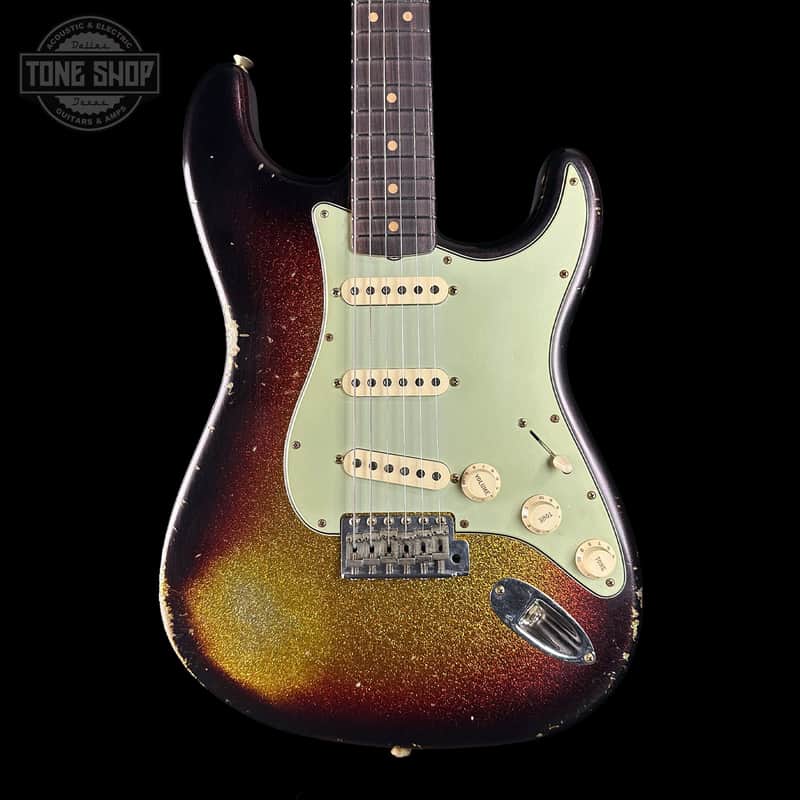 Fender Custom Shop 1963 Stratocaster Relic 3 Tone Sunburst Sparkle w/case TSLTD4OF10 image 1