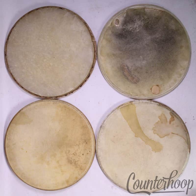 *Leedy/Ludwig 4x 14" Snare/Tom Drum Calf Skin Heads Batter Side Set Vintage 20s* image 1