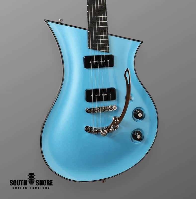 Senez Guitars Psari - Carve Top. Sky Blue. Dual P-90's. NEW. (Authorized Dealer) image 1