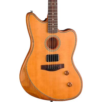 Fender Acoustasonic Standard Jazzmaster Electric Guitar. Aged Natural image 2