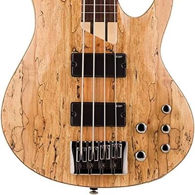 ESP LTD B-204SM FL Spalted Maple Fretless Bass Guitar, Natural Satin image 2