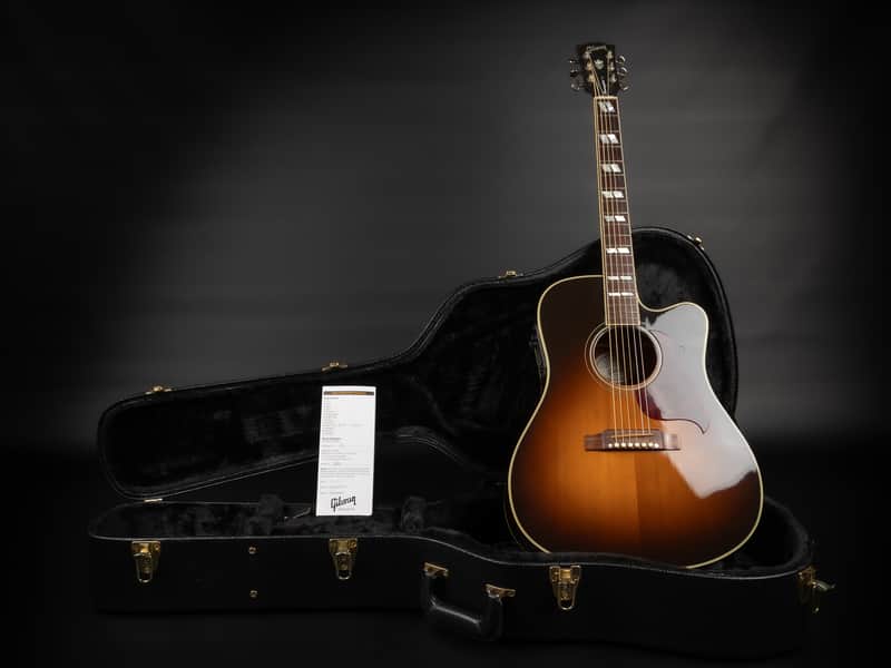 2014 Gibson Hummingbird Pro EC - Vintage Sunburst | USA Montana Square Shoulder Dreadnought Cutaway Pickup | CoA OHSC image 1