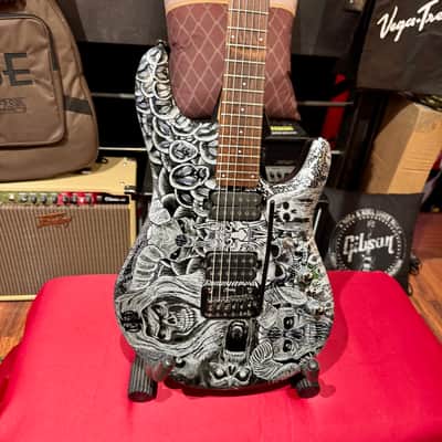 Sterling JP50 by Music Man “ Custom Al’s Paint SKULLS “ 2026 - Satin Black & Silver image 5