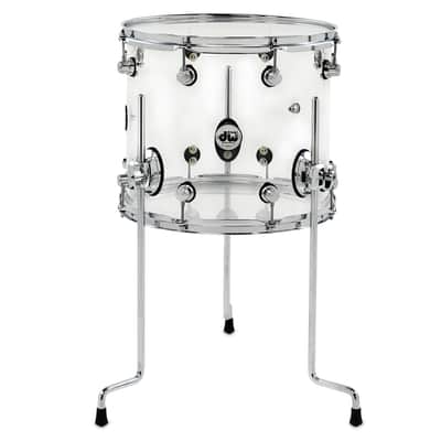 DW Design Series Acrylic Floor Tom 12x14 Clear w/Chrome Hardware (DDAC1214TTCL) image 2