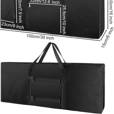 61-Note Keyboard Gig Bag, Soft Piano Case Padded with 6mm Cotton, Piano Case with Handles and Large Pocket - 39'' x 16" x 6'' image 1
