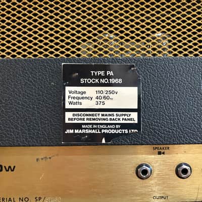 Marshall Super PA 100w Head 1972 image 6