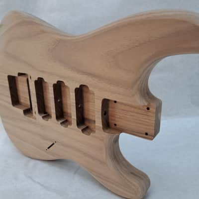 Unfinished Walnut HHH guitar body - for Fender Strat Stratocaster neck Floyd Rose J2186 image 7