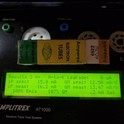 Amperex 6922 tNOS AT1000 TESTED Balanced! PI Vacuum Tube Rare D getter PQ Premium Quality USA Gold Pins E88CC dual triode 1958-1961 image 3