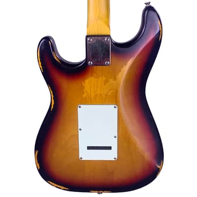 Vintage V6MR-SB Icon Series SSS with Rosewood Fretboard- Distressed Sunburst (Used) image 4