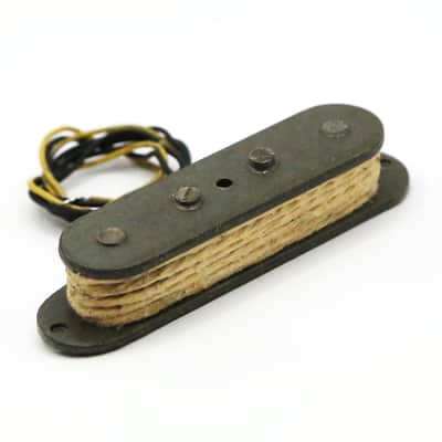 1978 Fender Telecaster Bass Pickup Rare Tele Staggered 4 Pole Piece White Cloth Gray Bobbin Yellow Black Plastic Wire Precision P Bass (#3 - 122378 - 7.87) image 5