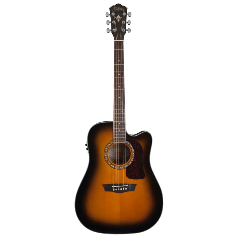 Washburn Heritage Series HD10SCETB Acoustic-Electric Cutaway Dreadnought Guitar Gloss Tobacco Sunburst image 1