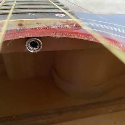 Red Burst Acoustic Guitar, Plywood Top Body, Mahogany Neck image 14