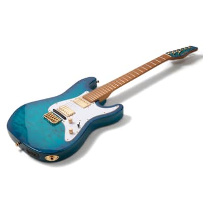 Jamstik Deluxe MIDI Guitar - Blue - B-Stock 2024 - Blue Flamed Maple Veneer with Transparent Finish image 5