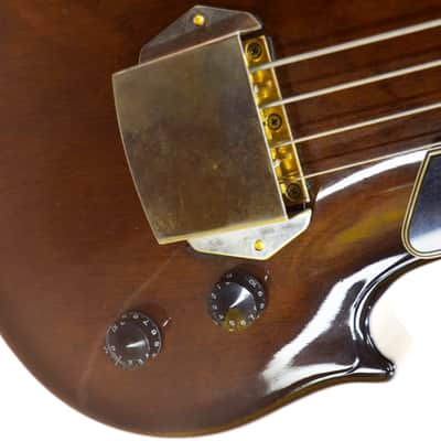 Vintage 1970s Univox Lectra U1970 Fretless 4-String Bass + Gig Bag image 4