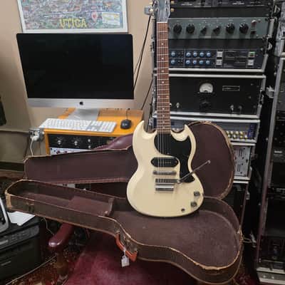 Gibson Les Paul/SG Junior Solidbody Electric Guitar 1962 - Factory Polaris White image 1