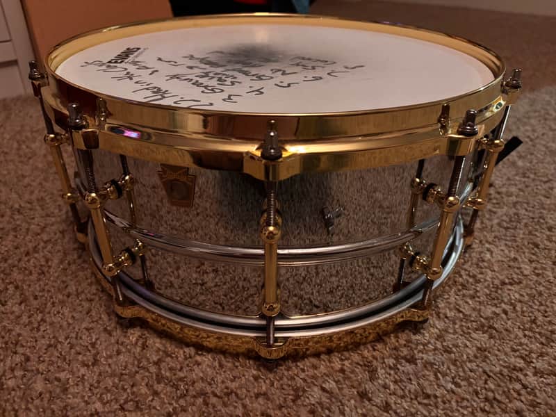 Ludwig LM402 Supraphonic 6.5x14" 10-Lug Aluminum Snare Drum 1985 - Present - Chrome-Plated