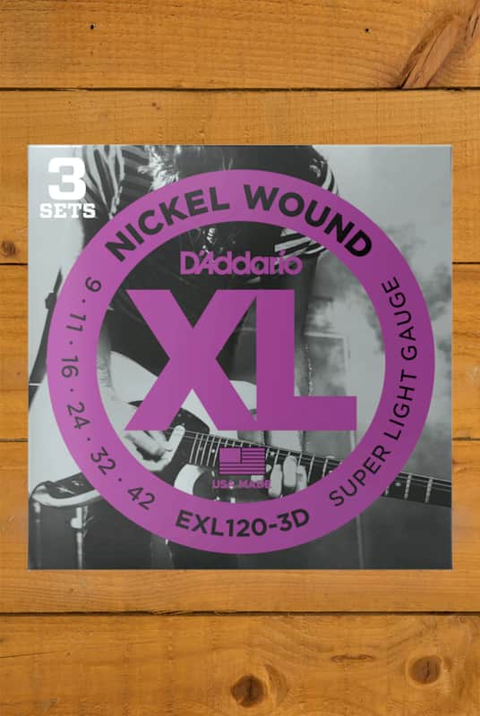 D'Addario EXL120-3D Nickel Wound Electric Guitar Strings - 9-42 - 3 Sets image 1