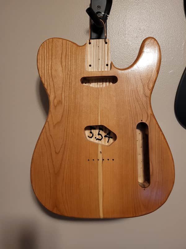 Immagine Unbranded Tele style, chambered solid Ash with a Cherry top,  Clear coat - 1