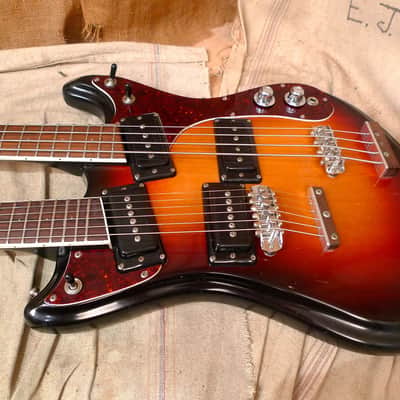 Mosrite Doubleneck 4/6 Bass Guitar 1973 Sunburst image 15