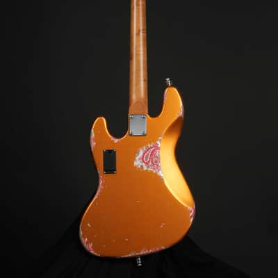Copper Orange Metallic Over Paisley Relic 4-String J-Style Bass by Dhatarattha image 3