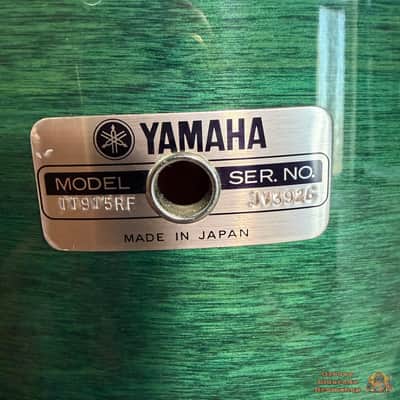 Yamaha Recording Custom 22,10,12,14,15 Drum Kit 1990s - Deep Aqua image 10