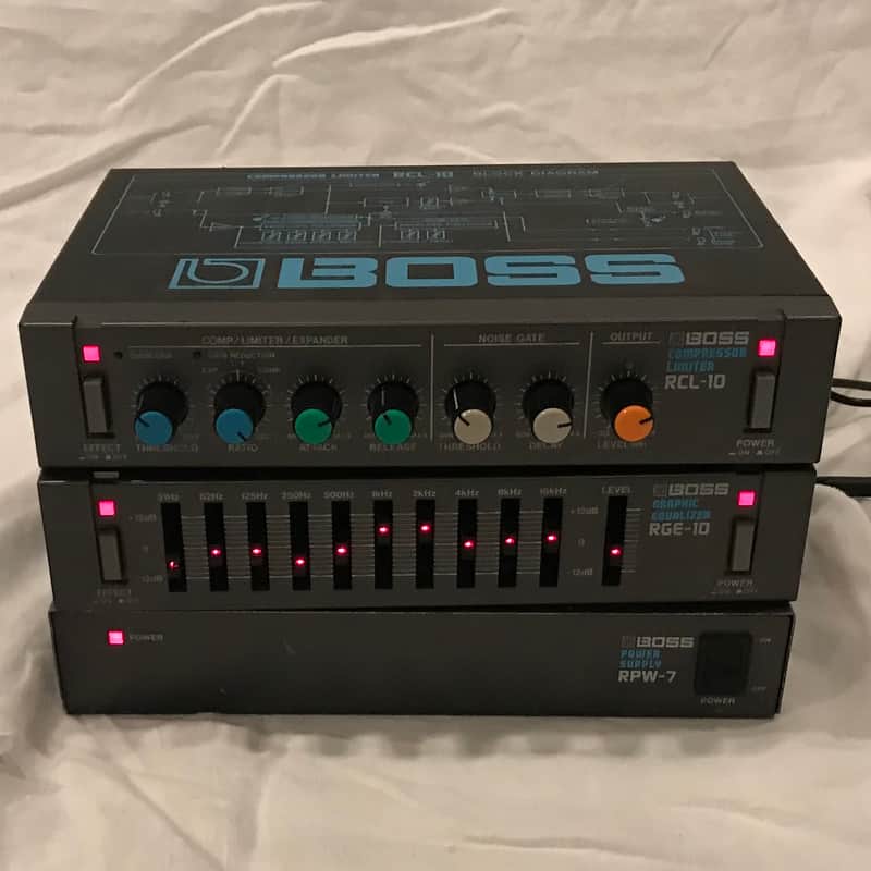 Boss Micro Rack x3: RPW-7 Power Supply, RGE-10 Graphic EQ, RCL-10 Compressor Limiter image 1