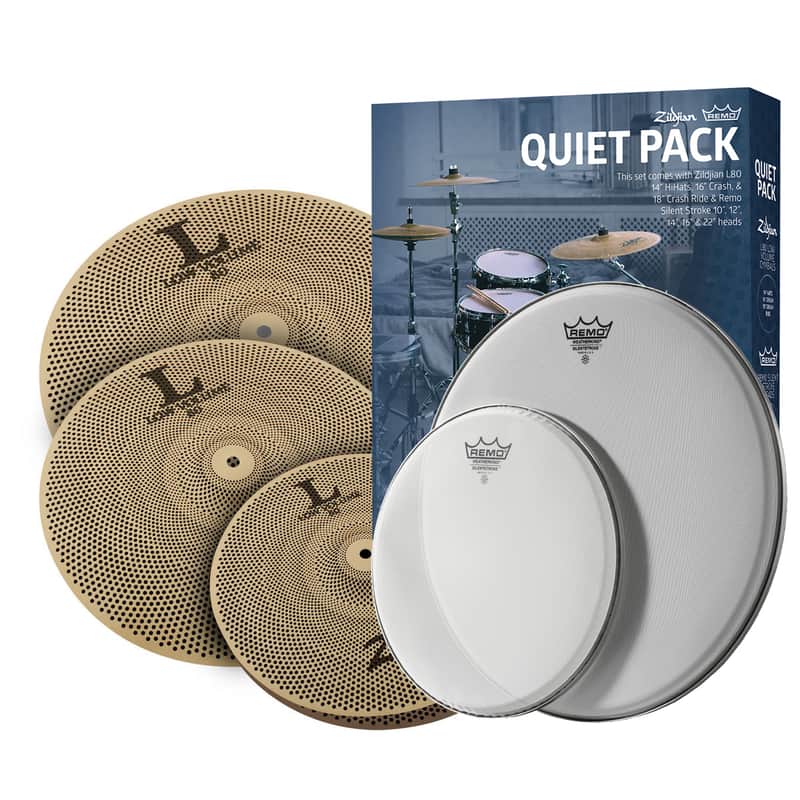 Zildjian LV468RH L80 Low Volume Quiet Pack with Remo SilentStroke Drum Heads image 1