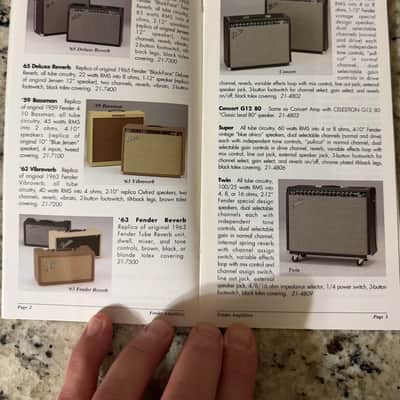 Fender Amplifiers Catalog 1995 65 deluxe reverb twin 59 Bassman 63 Vibroverb concert super pro Jr blues deluxe Deville bullet Princeton chorus performer 650 1,000 image 5