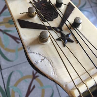 Vintage Maccaferri G40 Plastic Guitar 1950's White/Brown plastic image 6