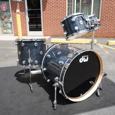 DW USA Collectors Series - Ebony Chaos - 4pc Pure Maple SSC Shell Pack With Ring's (DW - Limited Finish) image 4