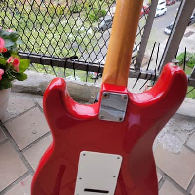 Fender Black logo Mexican stratocaster 1995 - Red image 3