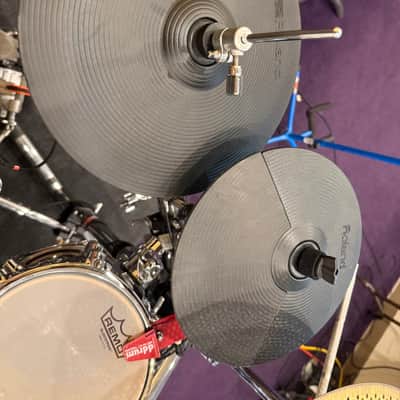 DW Performance Series - Roland Module - Zildjian Cymbal - Gibraltar Rack - Complete Set - Indigo Glass image 15