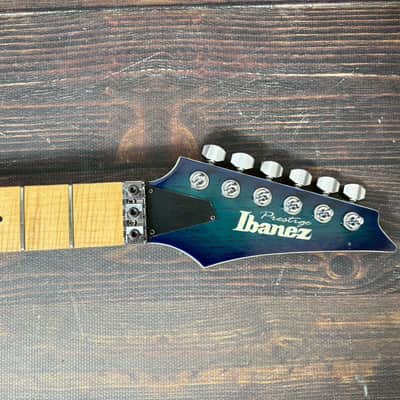 2012 Ibanez Prestige RG2560-MZEX Neck Abyss Blue Burst Maple Fingerboard Made in Japan image 2