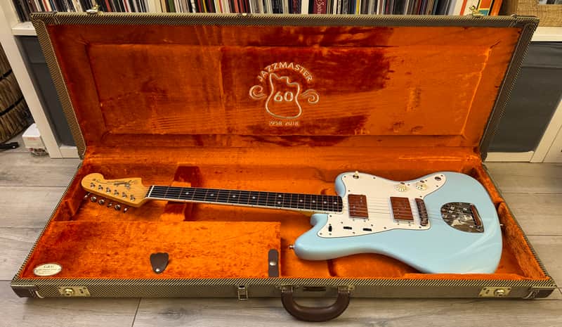 2018 Fender American "Jazzblaster" 60th Anniversary Triple Jazzmaster Daphne Blue CuNiFe Wide Range MAJOR Upgrades USA G&G image 1